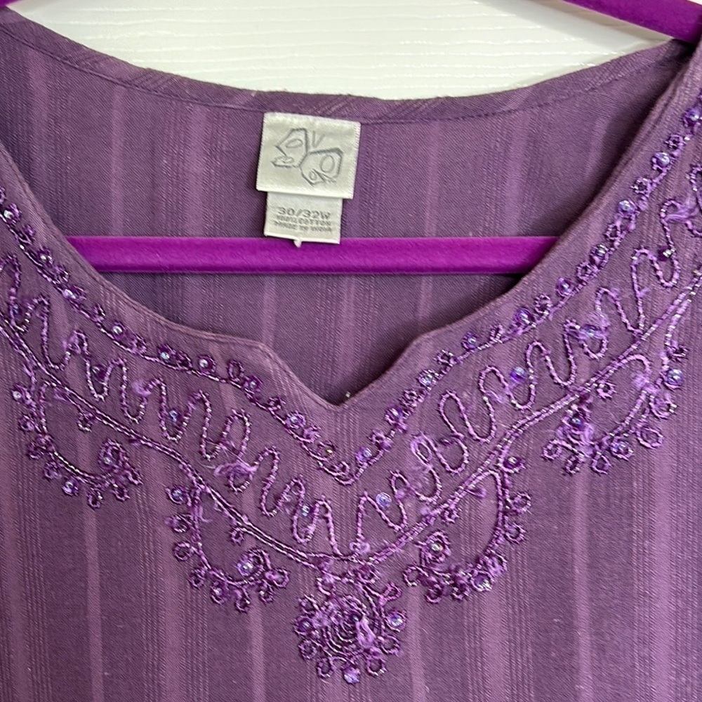Fashion Bug Purple Sequined Women's Tunic Top 30/32W - Picture 2 of 12